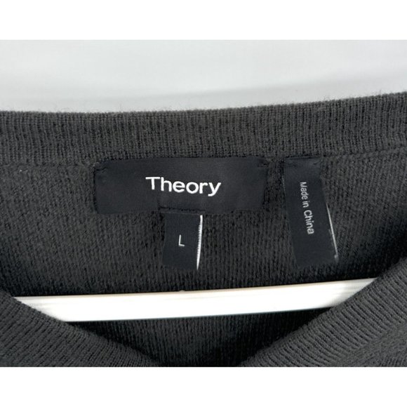 Theory Gray Wool Pullover Sweater 2 Button Men’s Sz L - Picture 2 of 7
